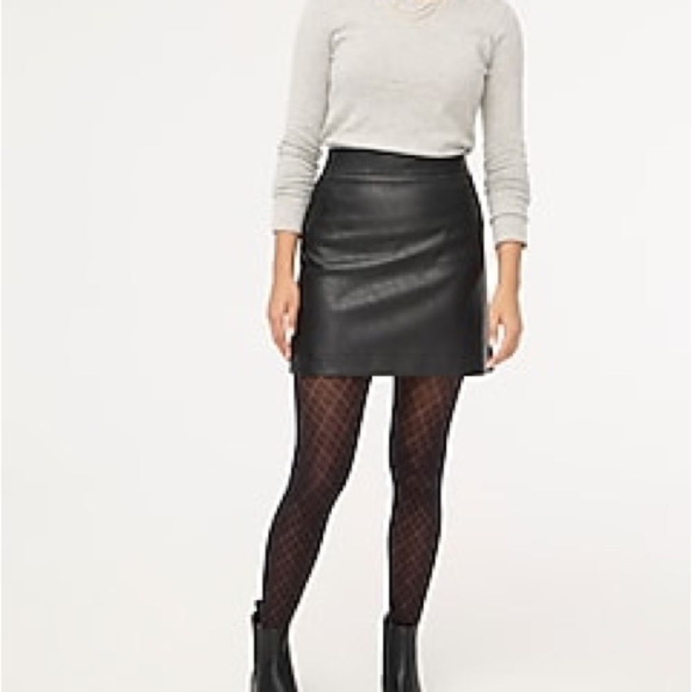 J. Crew Faux Leather A-Line Skirt 10